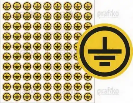 znak UZEMNĚNÍ černo/žlutý,aršík 90-ti ks Speciální Cena