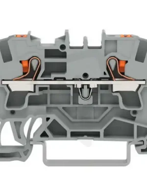 2vodičová průchozí svorka, s ovládacím tlačítkem, 4 mm2, Šedá WAGO 2204-1201 Pouze Dnes
