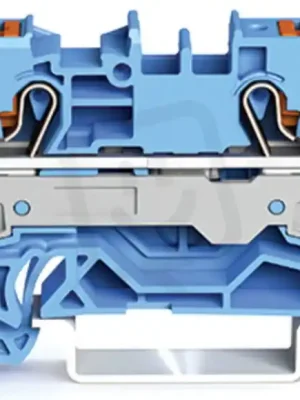 2vodičová průchozí svorka, s ovládacím tlačítkem, 6 mm2, Modrá WAGO 2206-1204 Bezpečná Platba