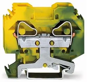 2vodičová svorka pro ochranný vodič, 16mm2, Boční držáky značení, zeleno-žlutá Ruční Výroba