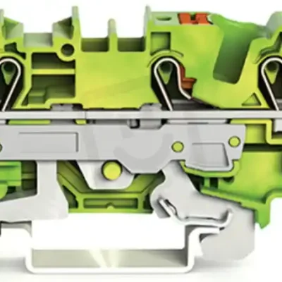 3vodičová svorka pro ochranný vodič, s ovládacím tlačítkem, 6 mm2, Zelenožlutá Sleva