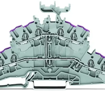 4vodičová dvojúrovňová svorka 8vodičová průchozí svorka L šedá WAGO 2002-2438 Ruční Výroba