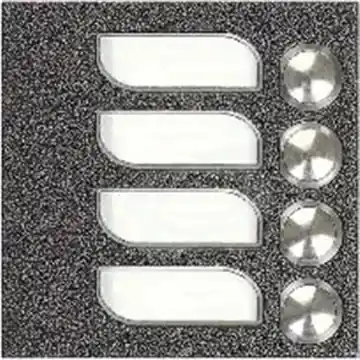 Modul tlačítkový KARAT 4+n 4 tl. se 4 jmenovkami (antika stříbrná) Moderní