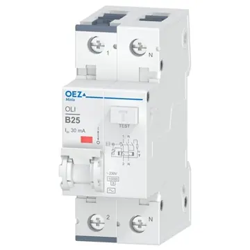 Chránič proudový kombinovaný 2p B 25A 30mA AC 10kA OLI Akční Cena