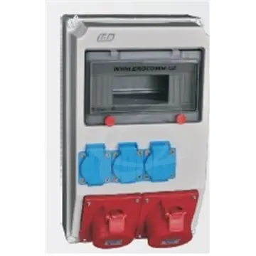 Dokud Zásoby Vydrží Zásuvková skříň 3x230V,1x400V/16A,1x400V/32A, bez jist.a chráničů,IP44