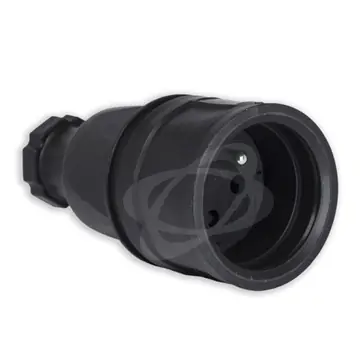 Zásuvka pohyblivá gumová přímá IP20 černá Velkoobchod