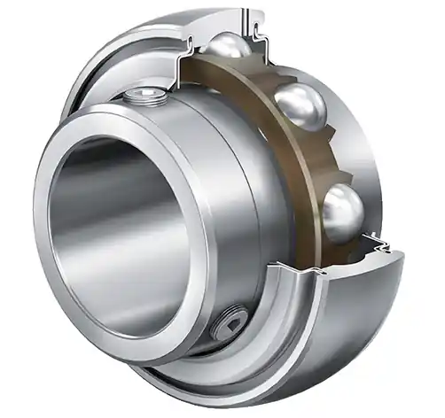 Značkový GYE50-KRR-B-FA107-VA-HLA INA vnitřní jednořadé kuličkové ložisko se zajištěním na červíka s přesahem na obě strany