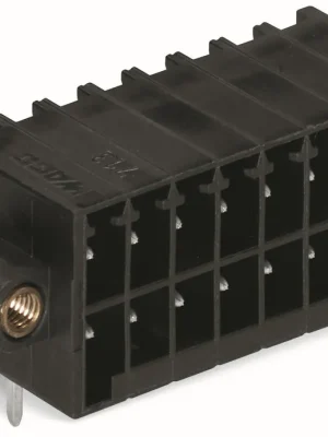 Zlevněný WAGO Konektor 713-1427/117-000 s pájecími piny THR, 2řadý Pájecí kontakt 0,8 × 0,8 mm Úhlové provedení, černá