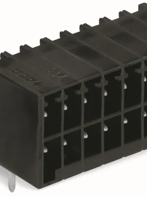 Značkový WAGO Konektor 713-1432/105-000 s pájecími piny THR, 2řadý Pájecí kontakt 0,8 × 0,8 mm Úhlové provedení, černá