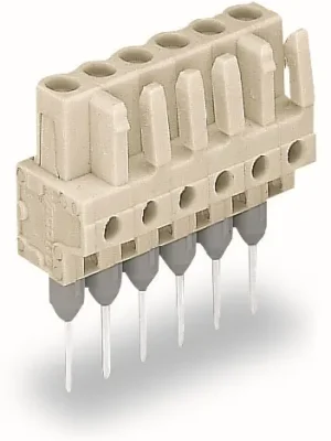 WAGO Konektor 722-144/005-000 (zásuvka) pro řadové svorky Kolíky 0,6 × 1 mm Rovné provedení, šedá Sezónní Sleva