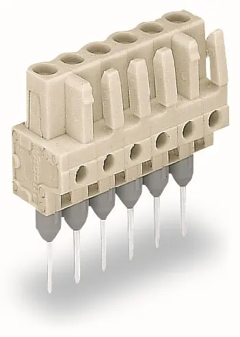 WAGO Konektor 722-144/005-000 (zásuvka) pro řadové svorky Kolíky 0,6 × 1 mm Rovné provedení, šedá Sezónní Sleva