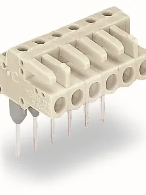 Víkendová Akce WAGO Konektor 722-241/005-000 (zásuvka) pro řadové svorky Kolíky 0,6 × 1 mm Úhlové provedení, šedá
