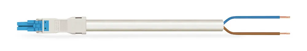 Značkový WAGO Konektor 891-8982/106-302 Konfekcionovaný s propojovacím Konektorem  Zdířka / otevřený konec, modrá