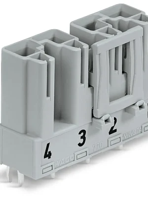 WAGO Konektor 770-854/060-000 na desky plošných spojů Rovné provedení 4pólová, šedá Výhodná Nabídka