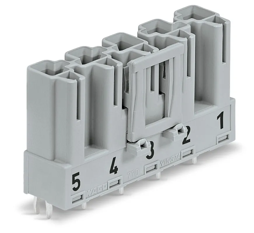 Pouze Dnes WAGO Konektor 770-855/060-000 na desky plošných spojů Rovné provedení 5pólová, šedá